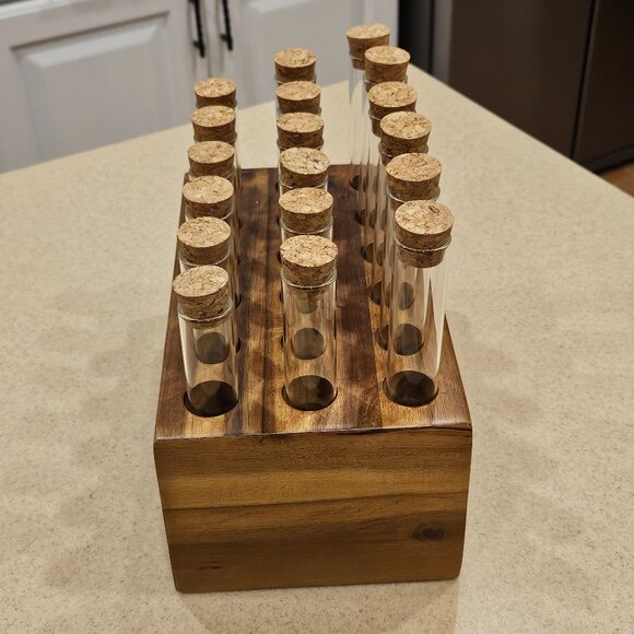 MACKENZIE CHILDS COURTLY CHECK HERB SPICE RACK STORAGE JAR CONTAINER BOX VASE - Picture 8 of 8